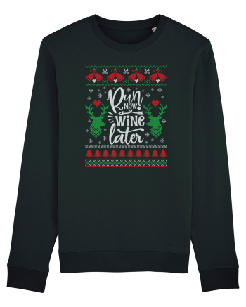 in stil ugly sweater - Run now wine later Black