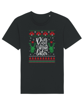 in stil ugly sweater - Run now wine later Black