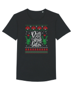 in stil ugly sweater - Run now wine later Tricou mânecă scurtă guler larg Bărbat Skater