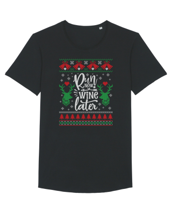 in stil ugly sweater - Run now wine later Black