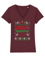 in stil ugly sweater - Ugly sweater 5k Tricou mânecă scurtă guler V Damă Evoker