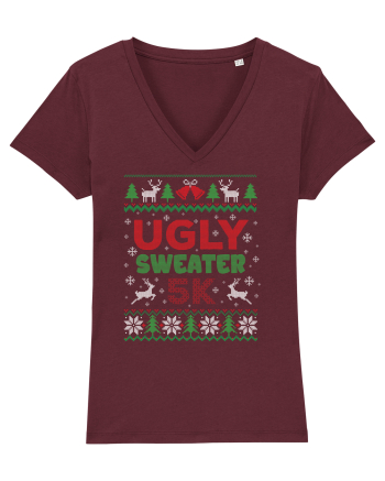 in stil ugly sweater - Ugly sweater 5k Burgundy