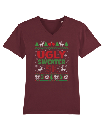 in stil ugly sweater - Ugly sweater 5k Burgundy