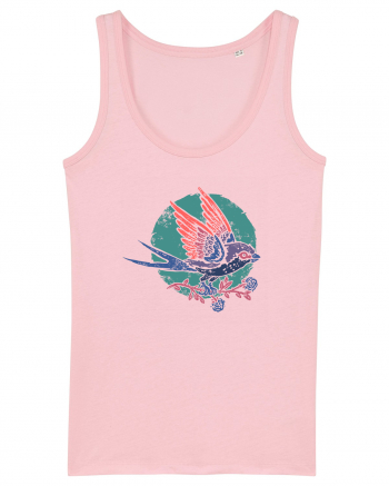 Vintage bird Cotton Pink