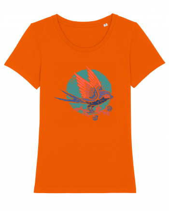 Vintage bird Bright Orange