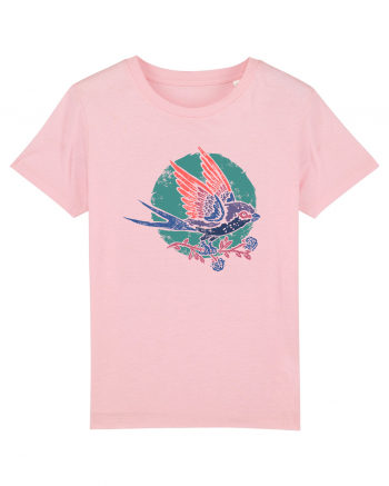 Vintage bird Cotton Pink