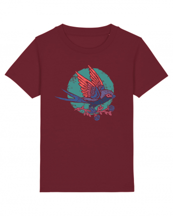 Vintage bird Burgundy