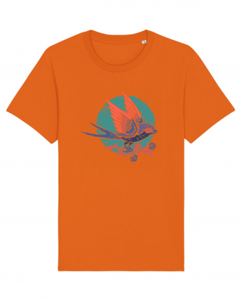 Vintage bird Bright Orange