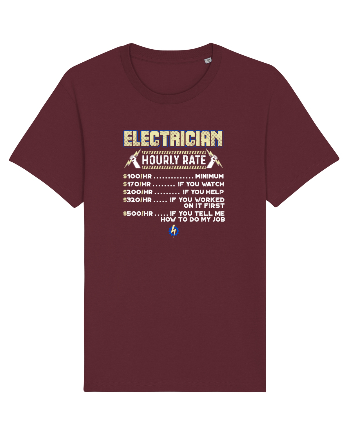 Tricou mânecă scurtă Unisex Rocker Burgundy