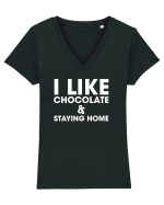 CHOCOLATE Tricou mânecă scurtă guler V Damă Evoker