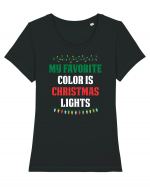 CHRISTMAS LIGHTS Tricou mânecă scurtă guler larg fitted Damă Expresser