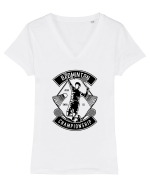 Badminton Black Tricou mânecă scurtă guler V Damă Evoker