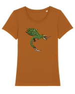 MUTANT DRAGON GREEN Tricou mânecă scurtă guler larg fitted Damă Expresser