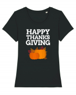 THANKS GIVING Tricou mânecă scurtă guler larg fitted Damă Expresser