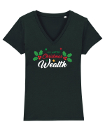 All I want for Christmas is Wealth Tricou mânecă scurtă guler V Damă Evoker