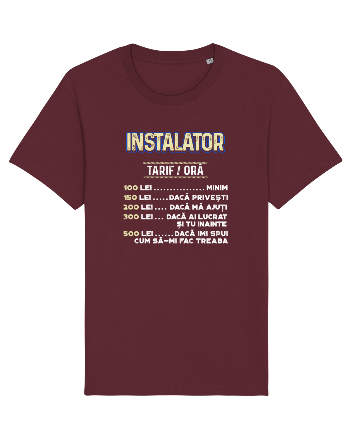 Tricou mânecă scurtă Unisex Rocker Burgundy
