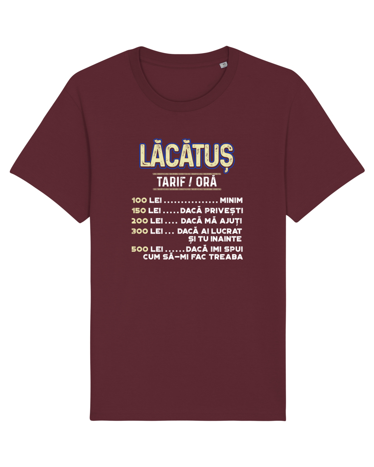 Tricou mânecă scurtă Unisex Rocker Burgundy