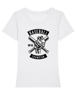 Baseball Skeleton Black Tricou mânecă scurtă guler larg fitted Damă Expresser