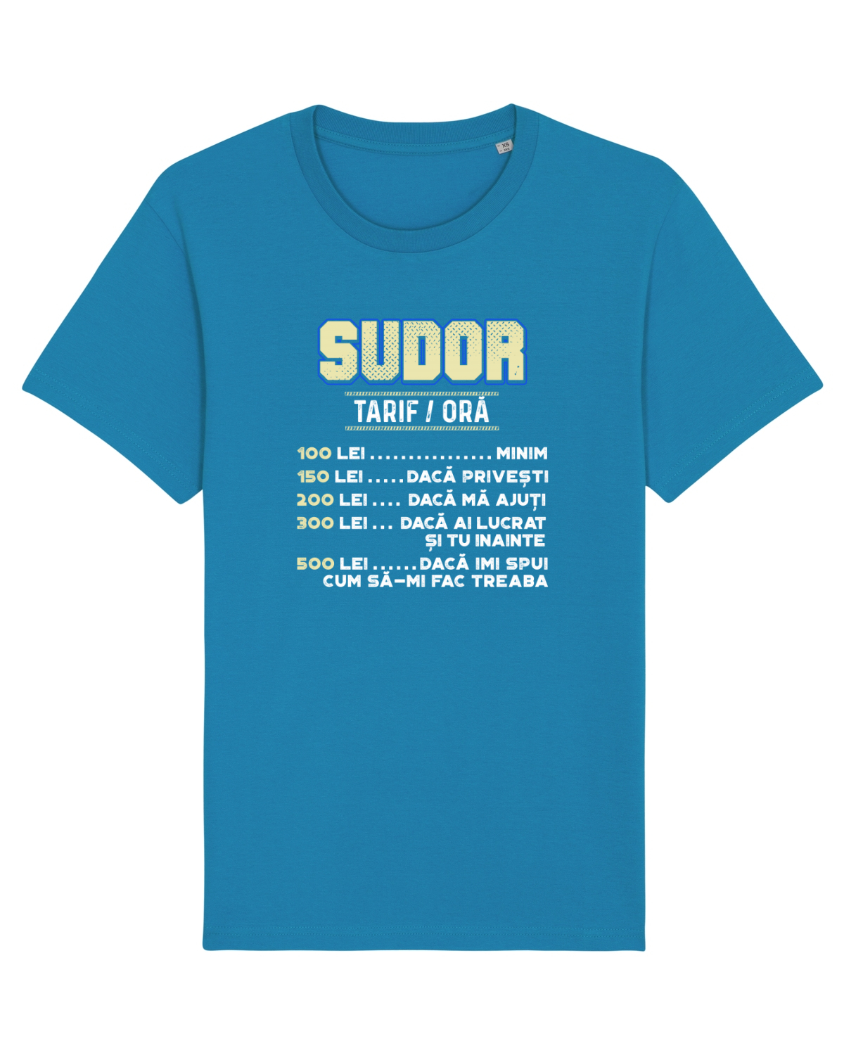 Tricou mânecă scurtă Unisex Rocker Azur