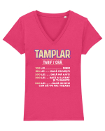 Tamplar Tricou mânecă scurtă guler V Damă Evoker