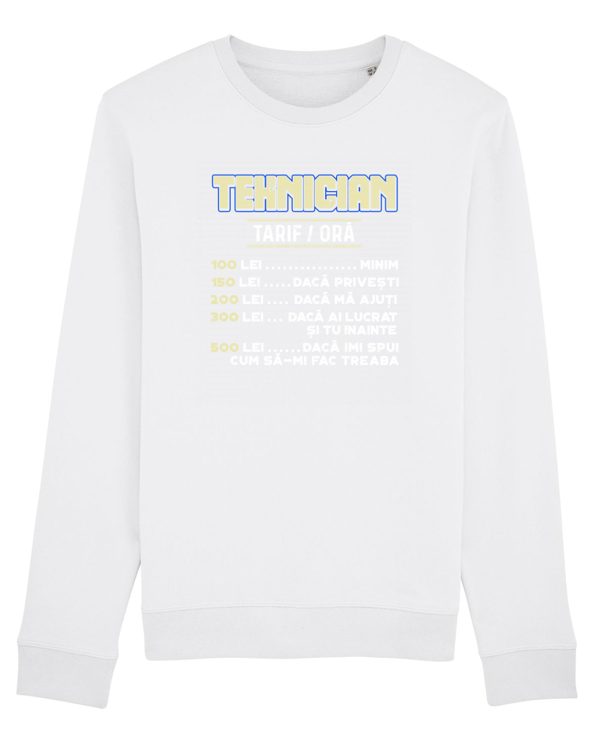 Bluză mânecă lungă Unisex Rise White
