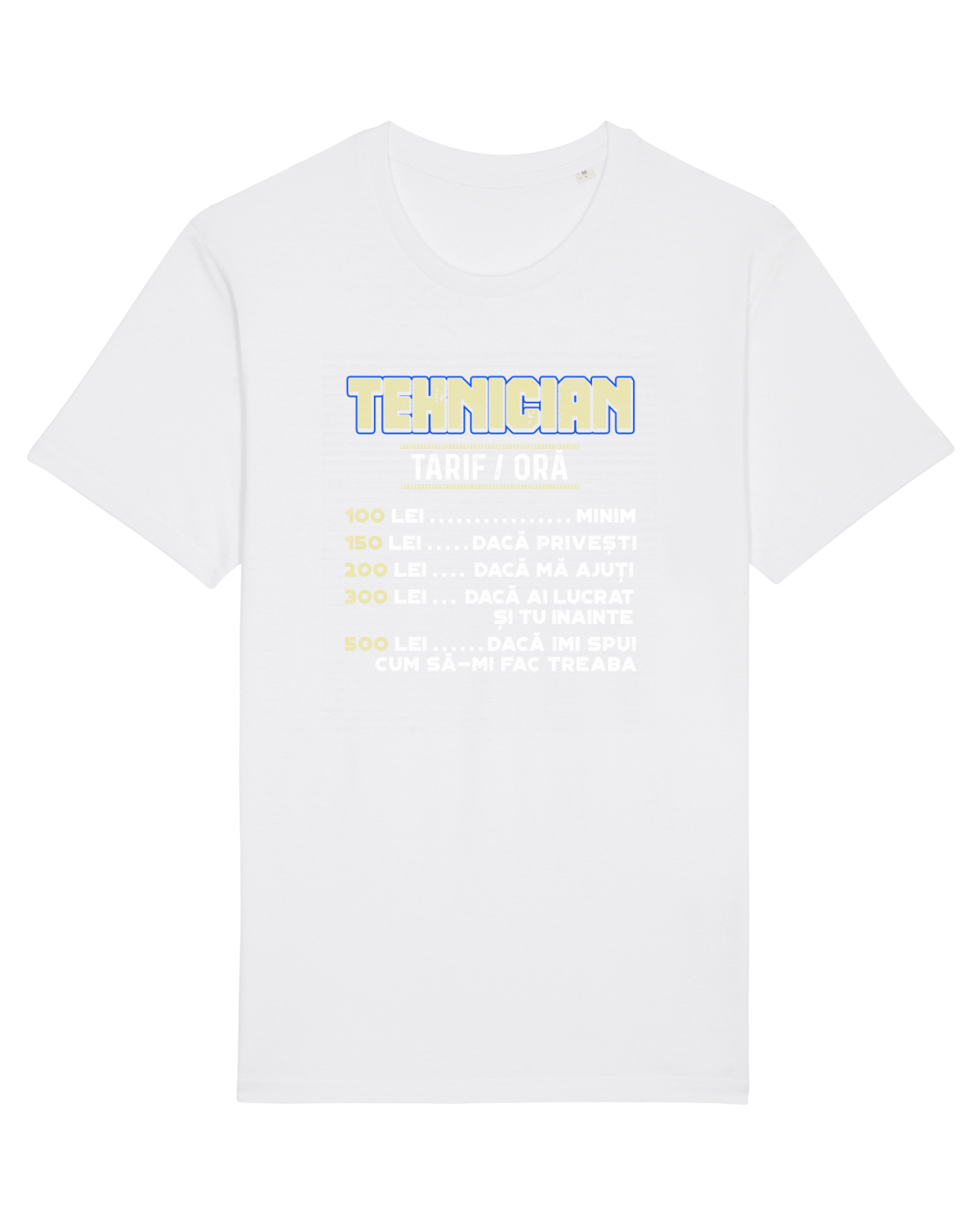 Tricou mânecă scurtă Unisex Rocker White