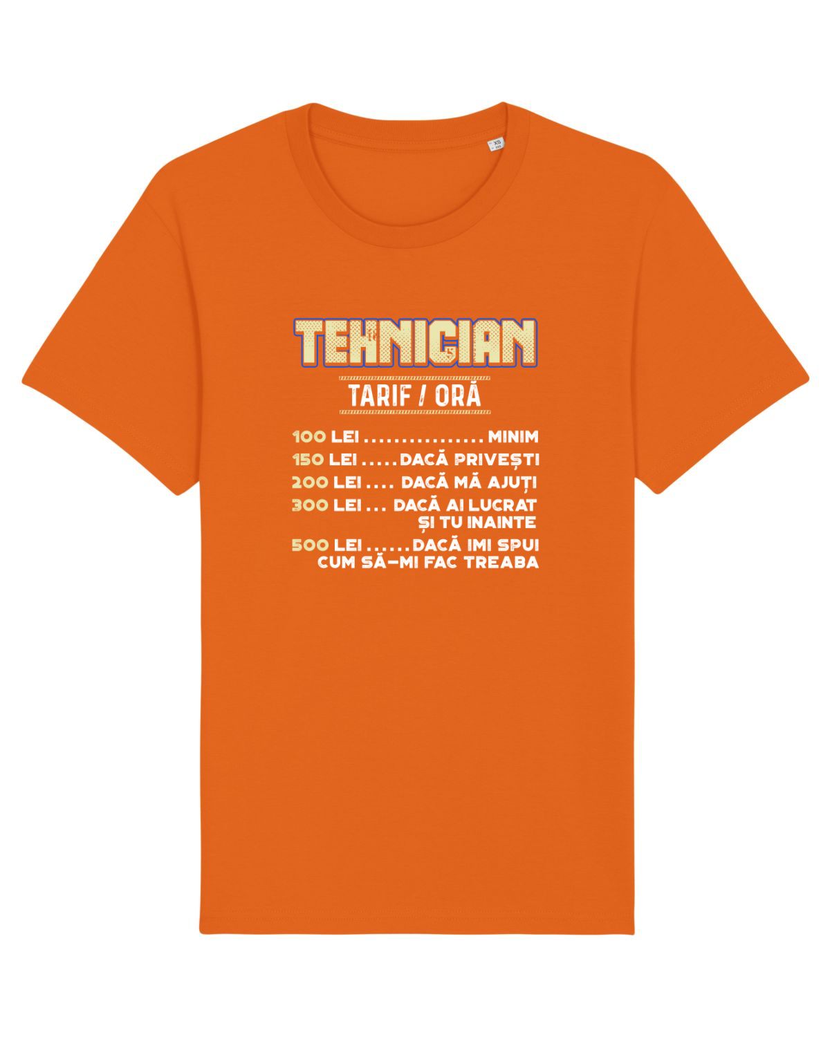 Tricou mânecă scurtă Unisex Rocker Bright Orange