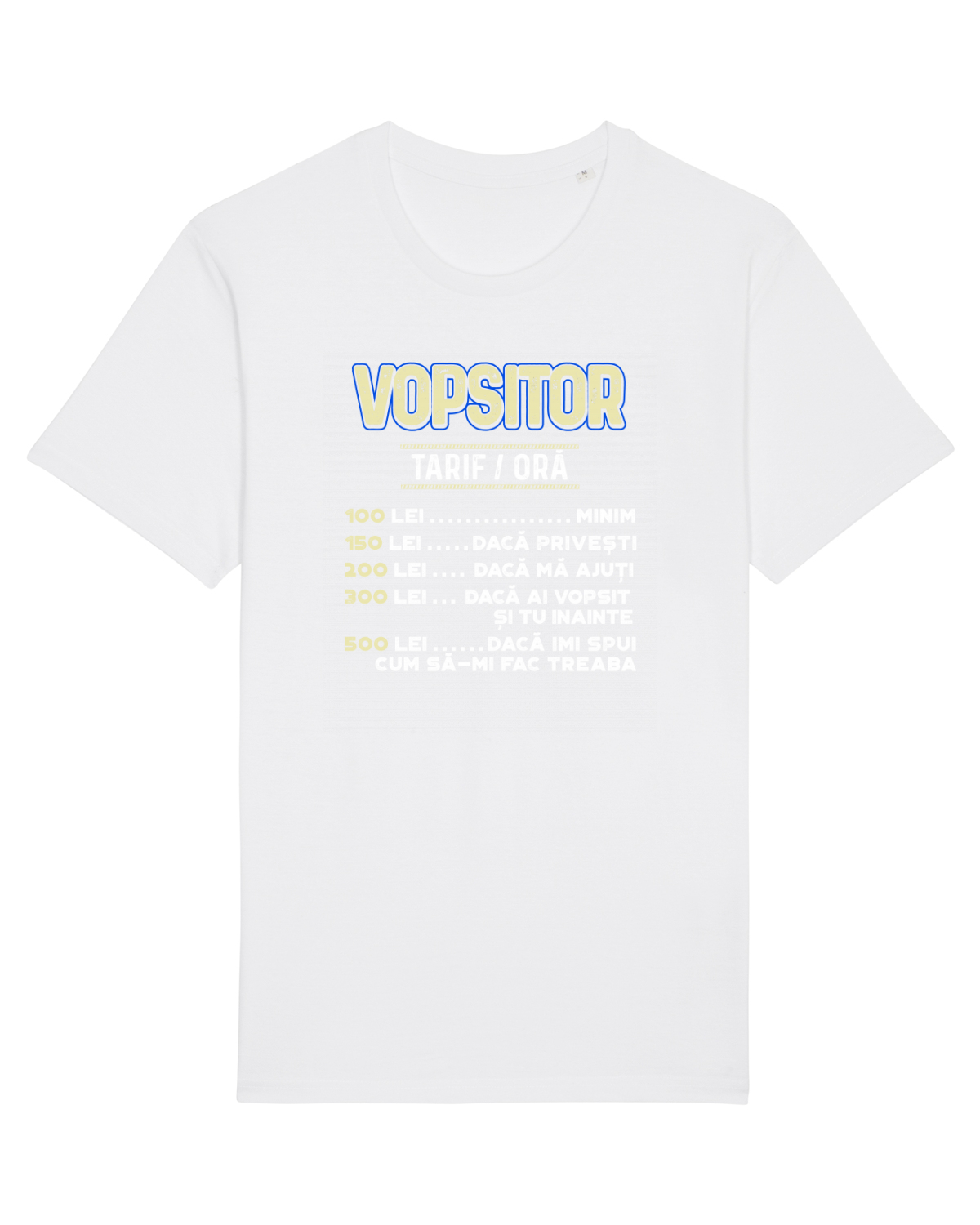 Tricou mânecă scurtă Unisex Rocker White