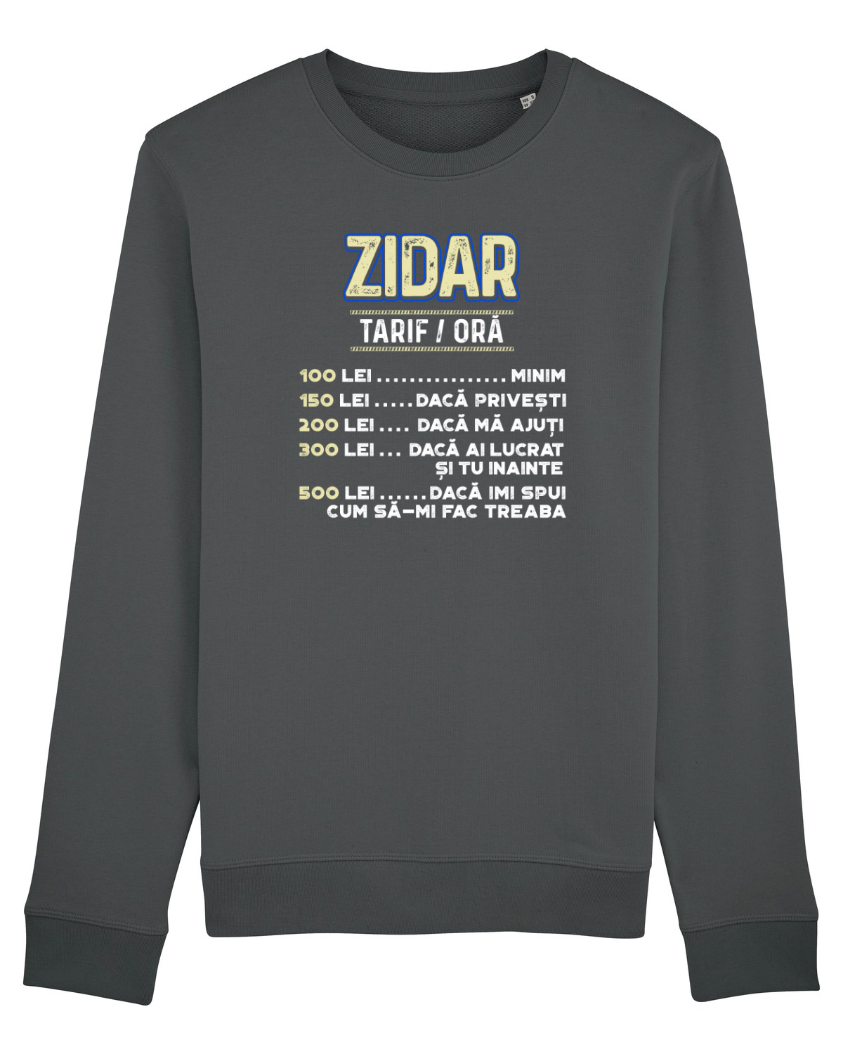Bluză mânecă lungă Unisex Rise Anthracite