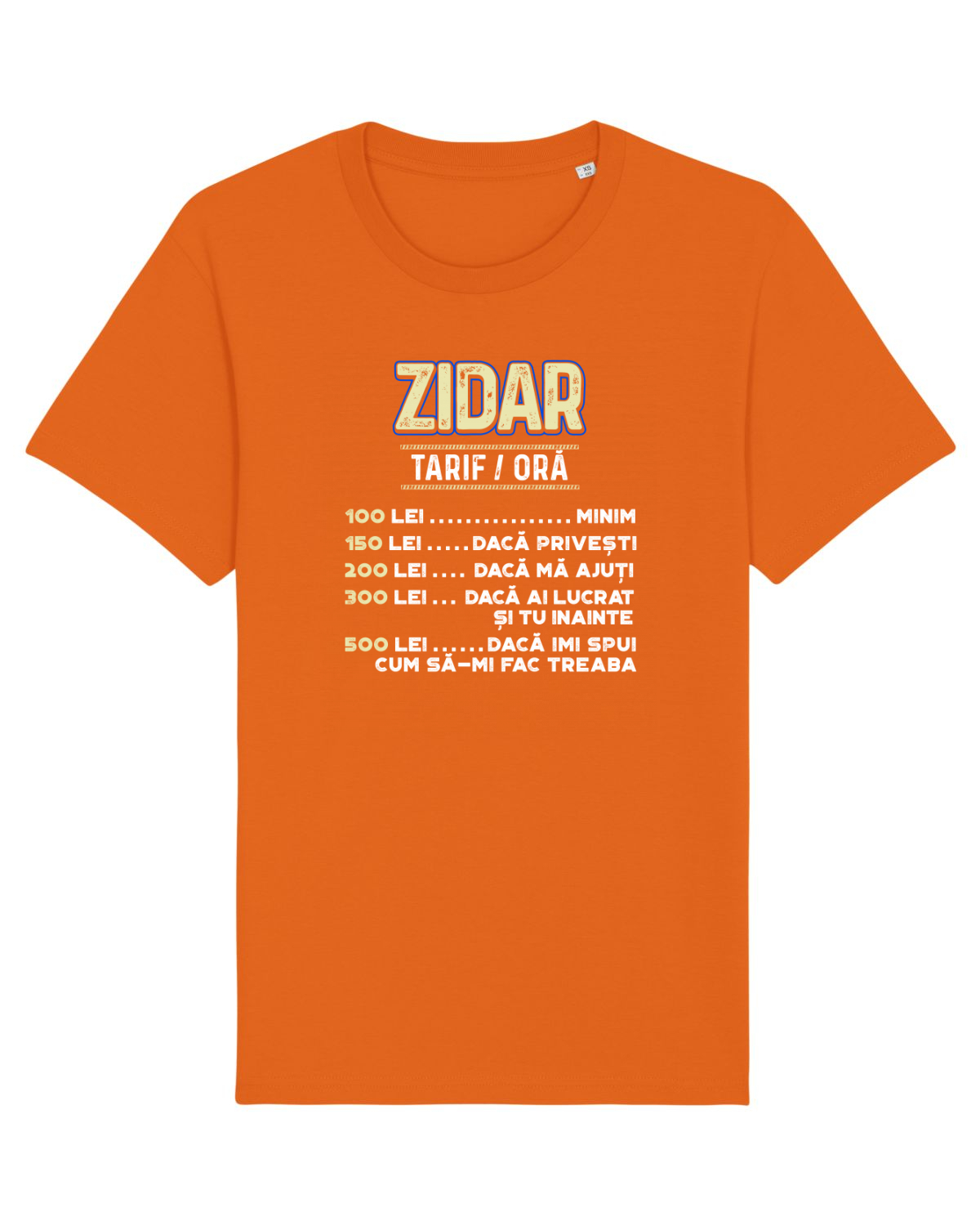 Tricou mânecă scurtă Unisex Rocker Bright Orange