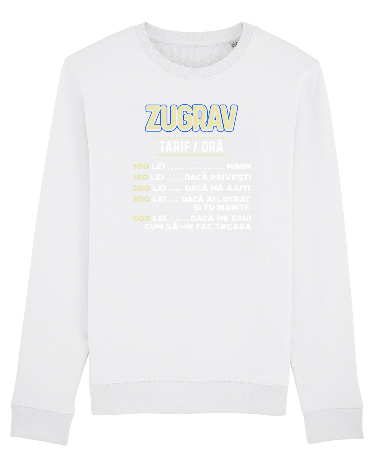 Bluză mânecă lungă Unisex Rise White