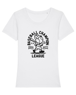 Baseball Champion Black Tricou mânecă scurtă guler larg fitted Damă Expresser