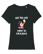 Ho Ho Ho Meri in Crasma - Merry Christmas - Cadou de Craciun Amuzant Tricou mânecă scurtă guler larg fitted Damă Expresser