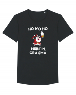 Ho Ho Ho Meri in Crasma - Merry Christmas - Cadou de Craciun Amuzant Tricou mânecă scurtă guler larg Bărbat Skater