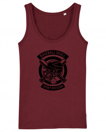 Baseball Skull Black Burgundy