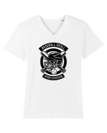 Baseball Skull Black Tricou mânecă scurtă guler V Bărbat Presenter