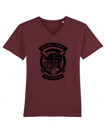 Baseball Skull Black Burgundy