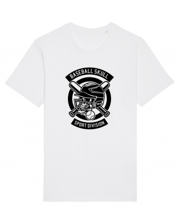 Baseball Skull Black White