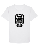 Baseball Skull Black Tricou mânecă scurtă guler larg Bărbat Skater