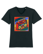Retro Cassette Player Tricou mânecă scurtă guler V Bărbat Presenter