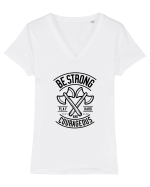 Be Strong Axe Black Tricou mânecă scurtă guler V Damă Evoker