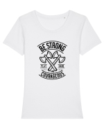 Be Strong Axe Black Tricou mânecă scurtă guler larg fitted Damă Expresser