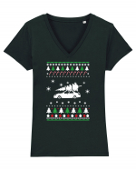 CHRISTMAS Tricou mânecă scurtă guler V Damă Evoker