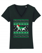 CHRISTMAS Tricou mânecă scurtă guler V Damă Evoker