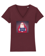 Bad Santa Tricou mânecă scurtă guler V Damă Evoker