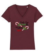 Candy Cane Tricou mânecă scurtă guler V Damă Evoker