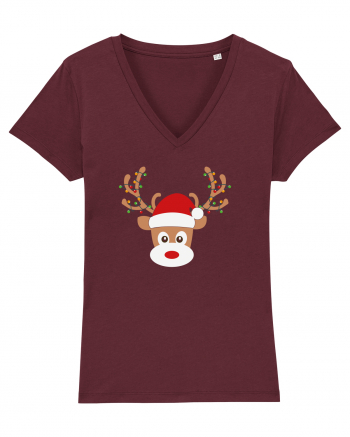 Christmas Reindeer Burgundy