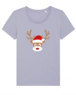 Christmas Reindeer Tricou mânecă scurtă guler larg fitted Damă Expresser