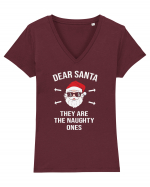 Dear Santa They Are The Naughty Ones Tricou mânecă scurtă guler V Damă Evoker