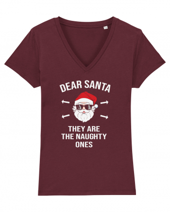 Dear Santa They Are The Naughty Ones Burgundy